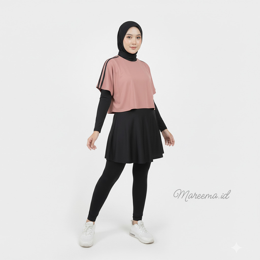 Sport Set Muslimah Celana Hijab Wanita Jersey Olahraga Sport Senam Lari Rok Setelan Kiara