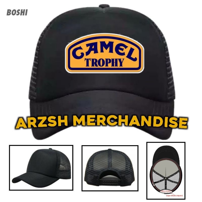 Topi Camel Trophy Trucker Jaring Dewasa Unisex Cotton Raffel