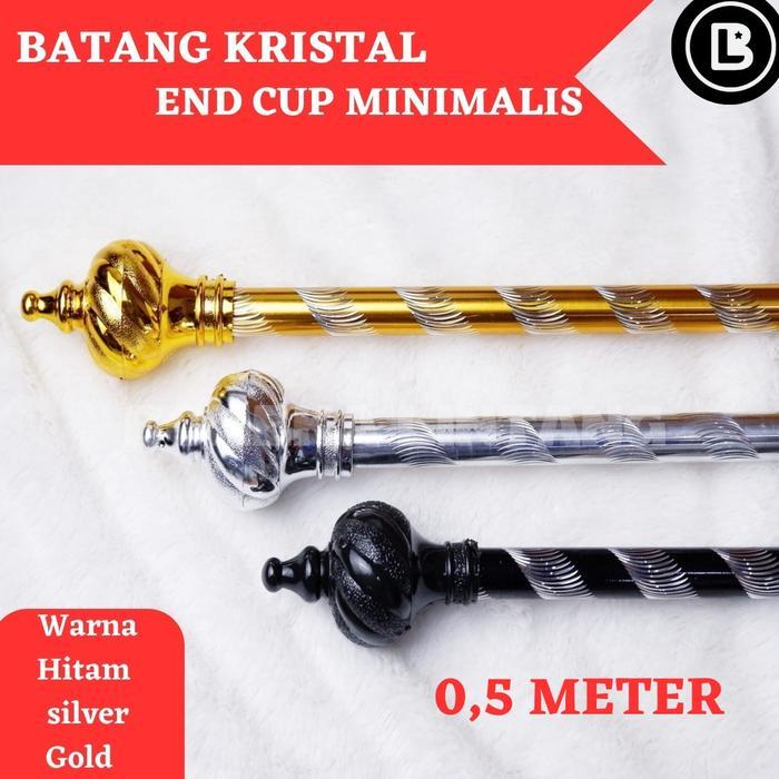 Batang Gorden 2M Motif Kristal Endcup Biasa - Besi Gorden 2M - 0.5M BIASA, KRISTAL GOLD