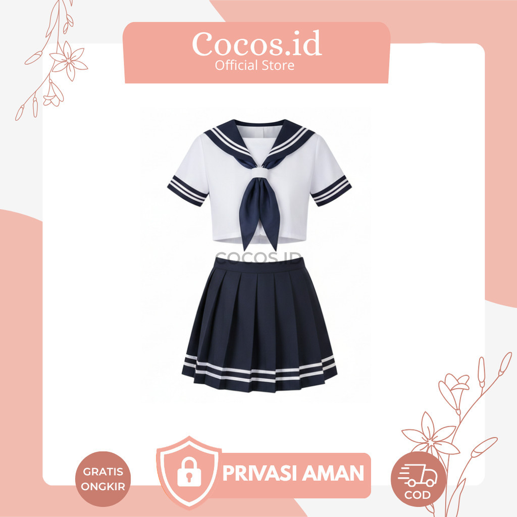 Cocos CCS26 Baju Kostume Murid Jepang Wanita Cosplay Sexy Girl Student Uniform Ladies Tshirt Dress