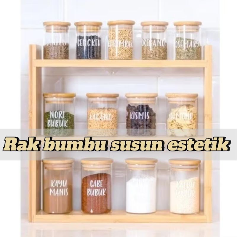 rak botol minimalis rak botol serbaguna Rak bumbu dapur susun / Rak bumbu kayu / Rak kayu serbaguna 