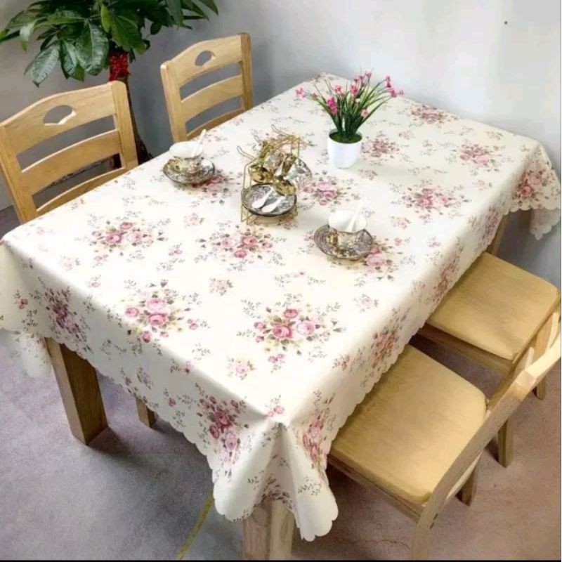 (Gama Id) TAPLAK MEJA MAKAN UNTUK 6-8 KURSI BAHAN KAIN MOTIF SHABBY