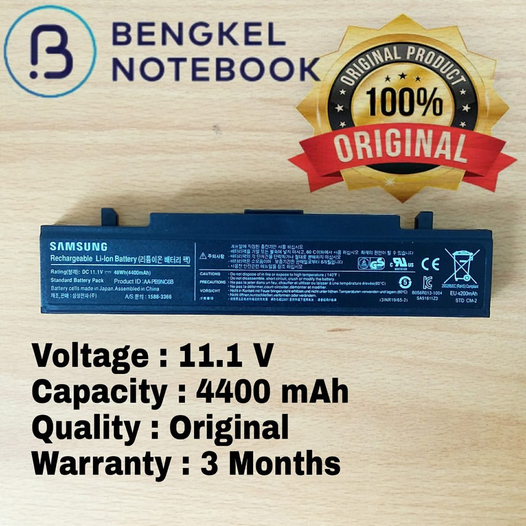 Baterai Samsung NP275E RV409 RV408 RV508 RF510 RF411 R430 P580 P530 P430 P428 P230 RV513 AA-PB9NC6B 