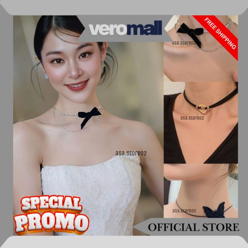 Kalung Choker Wanita Hitam JM