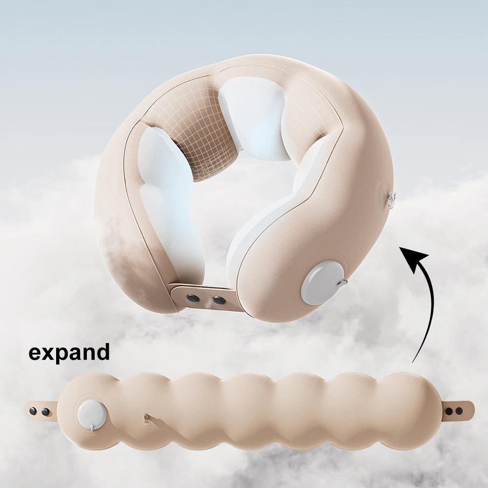 1 pc of compression inflatable neck pillow, portable adjustable U-shaped support pillow, office trav