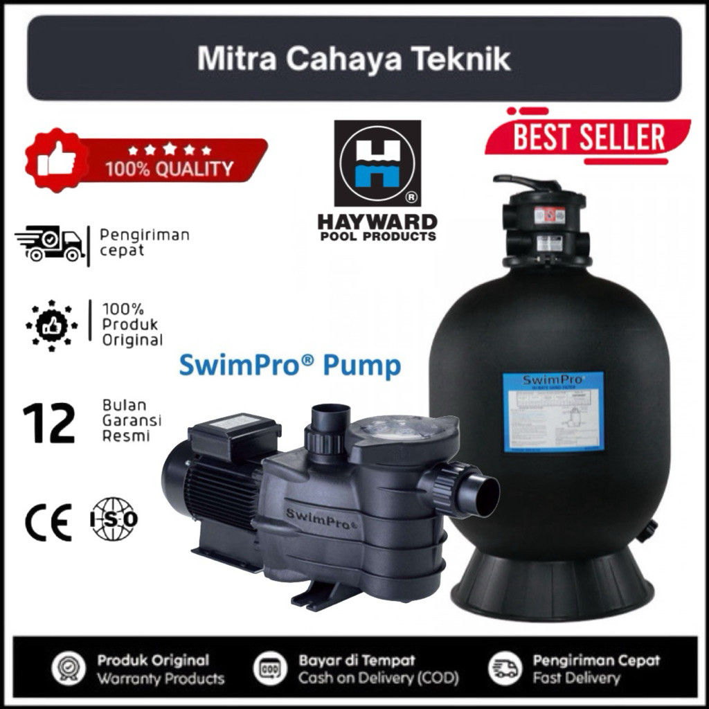 POMPA HAYWARD SWIMPRO 3/4 HP + SAND FILTER SWIMPRO SWIM400T