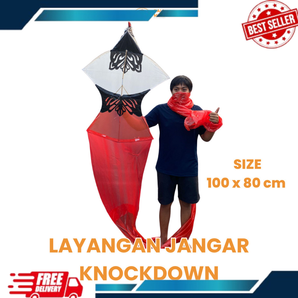 Layangan Jangan Knockdown 1 meter x 80 cm - Layangan Janggan knockdown - Layangan Bali - Layangan ja