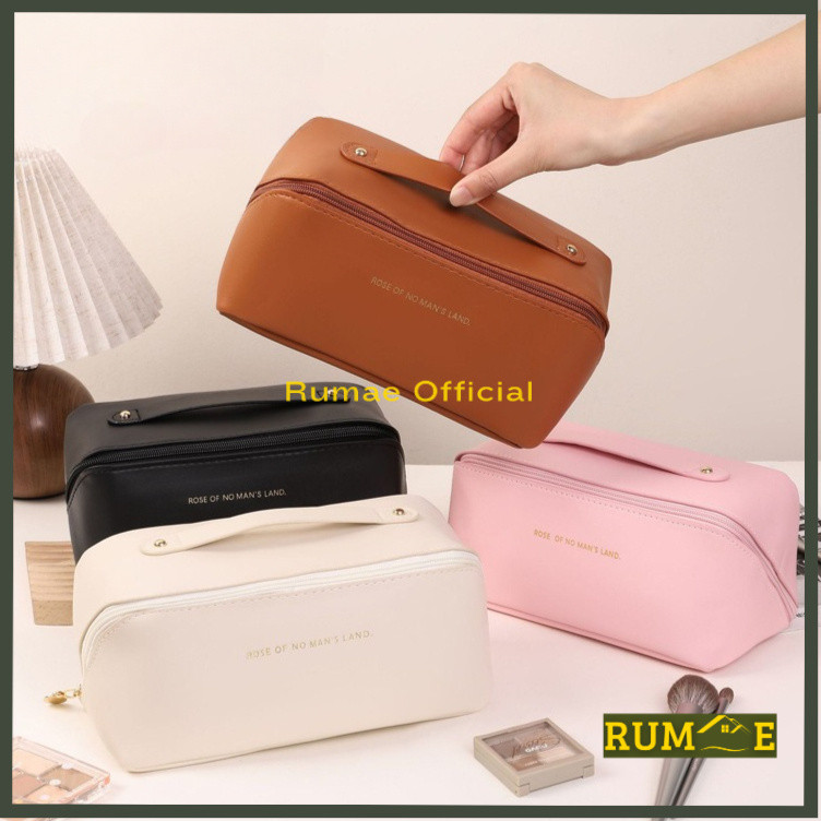 Tas Make Up Kosmetik Lipat Polos Pouch Organizer Waterproof
