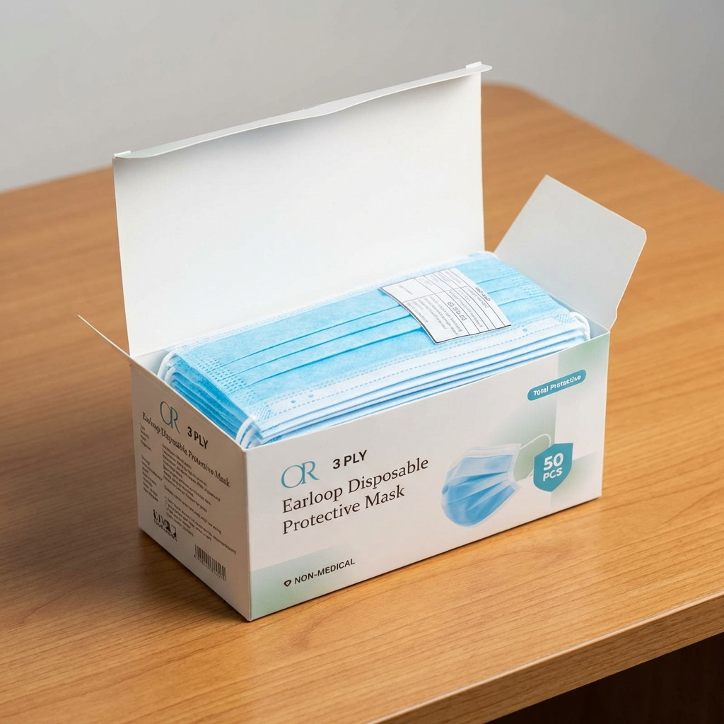 (merk OR by Orlee) Masker 3 Ply Earloop Non Medis | Masker Biru - Hitam - Putih