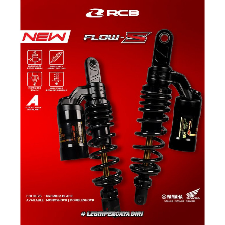 shock rcb flow s nmax new/aerox 305mm titan, balck series shock nmax new shock aerox