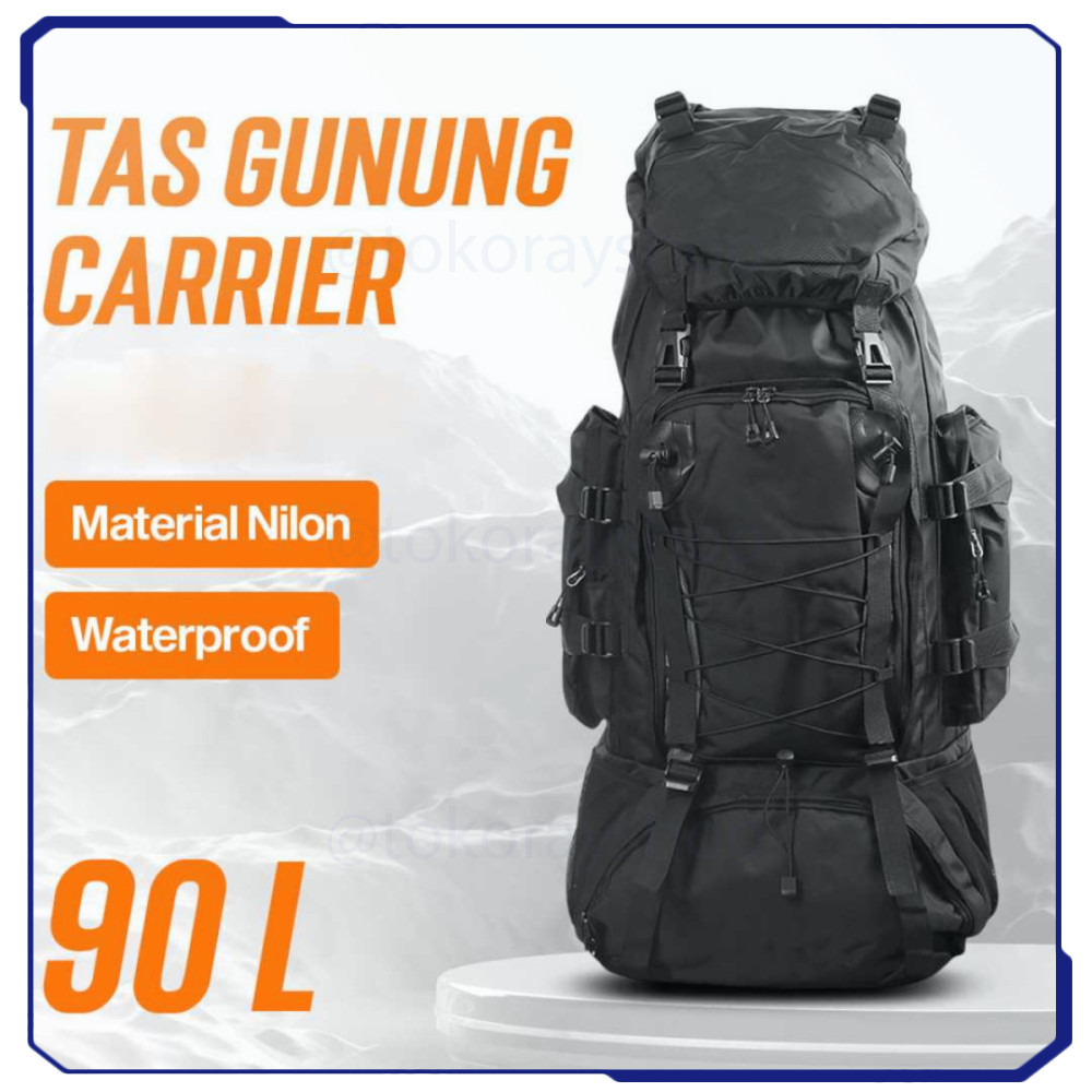 Gunung Carrier 90L Tas Gunung Carrier 90L Waterproof Backpack Travel Tas Ransel Besar Hiking Outdoor