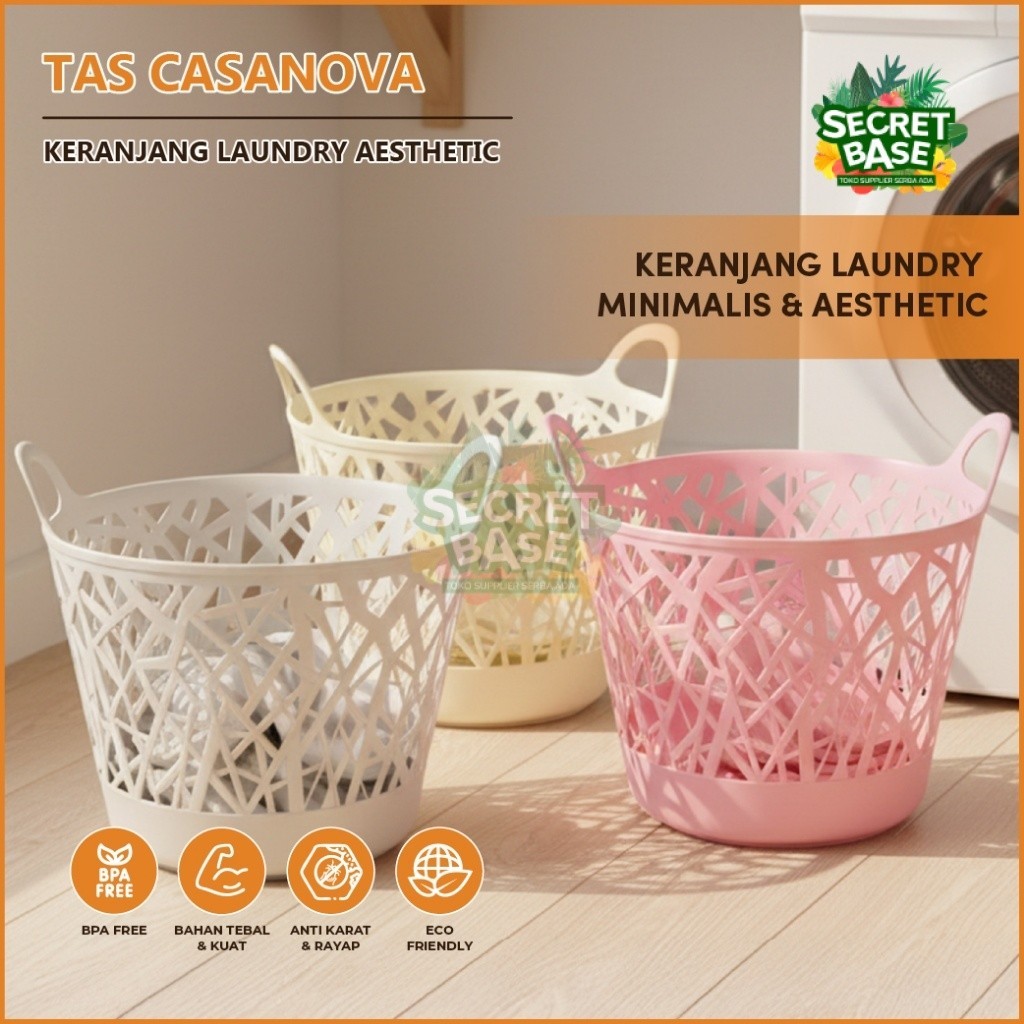 TAS CASANOVA - Keranjang Plastik Besar / Box / Keranjang Serbaguna Belanja Minimarket Laundry