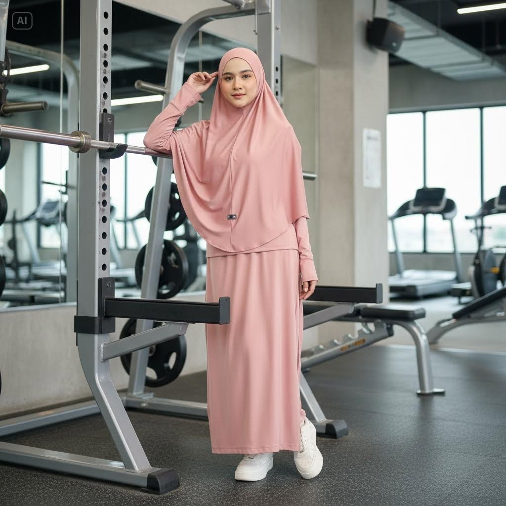 Baju Setelan Olahraga Muslimah Syari Baju Celana Rok Hijab