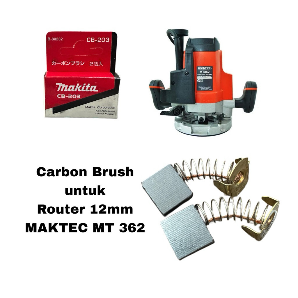 carbon brush mesin router MAKTEC MT 362 kull areng cb bostel profil 12mm maktec mt362