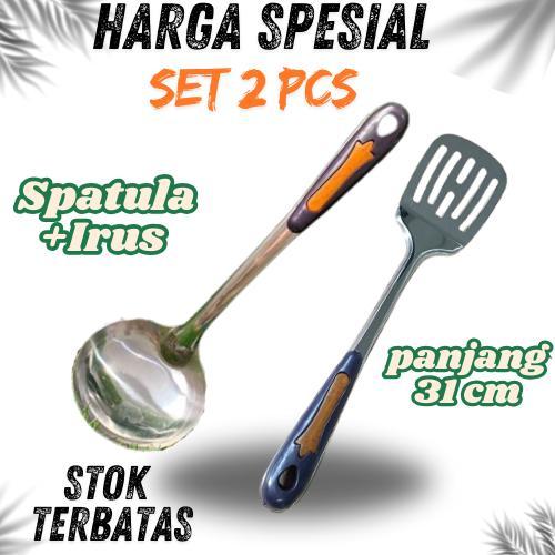 Termurah Harga COD Sodet + Irus Sayur Ungu Stainless Stell Gagang Tahan Panas Kitchenware Steel