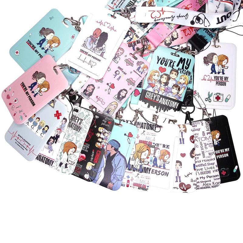 Grey's Anatomy Cartoon Credential Holder Keycha Neck Lanyard For Pass Card Anime Cret Card Holder Ke