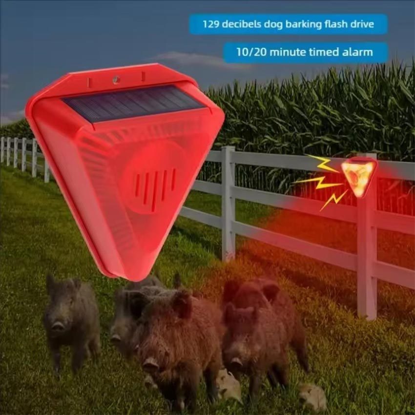 Alarm Sensor Gerak Solar Panel Anti Maling Lampu Warning Light LED Suara Keras Waterproof Dengan Rem
