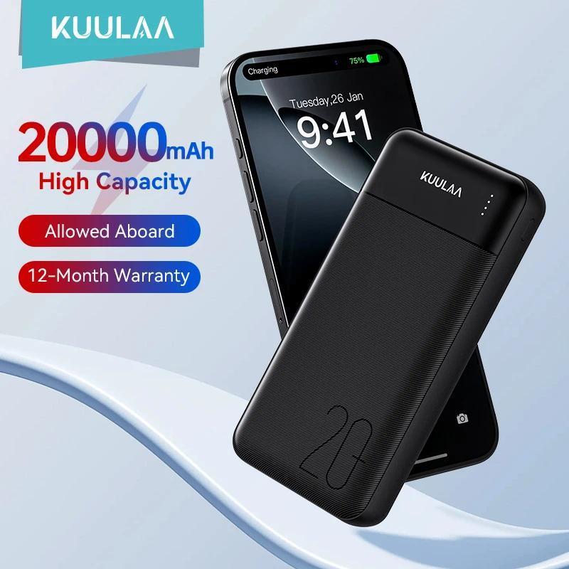 KUULAA 20000mAh Power Bank Portable Charger External Battery PoverBank Fast Charging Powerbank For i