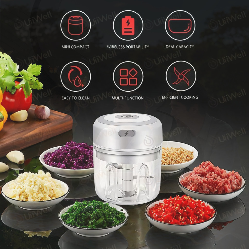 Homecart Mini Chopper Blender Manual Alat Gilingan Penghalus Bumbu dan Daging Tarik Tanpa Listrik