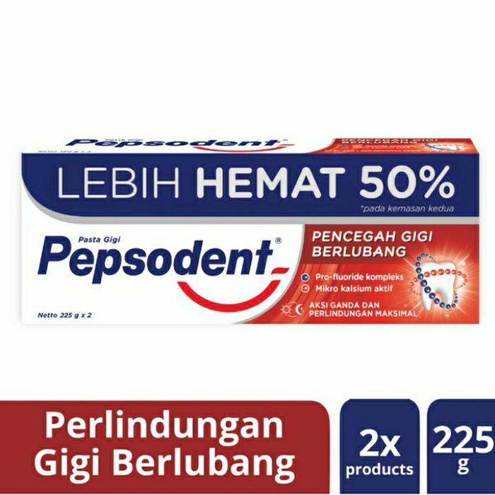 Pepsodent 225gr isi 2 (Pasta Gigi) - Pepsodent 225gr