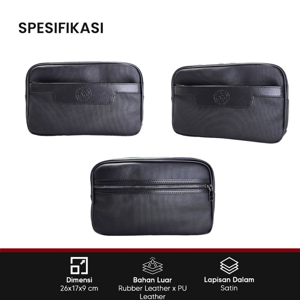 HAND BAG TAS CLUTCH PRIA HUSH PUPPIES 518 HITAM PREMIUM / TAS TRAVEL ORGANIZER TAHAN AIR