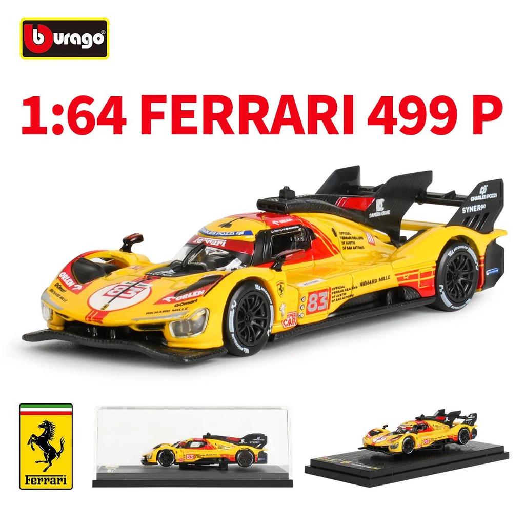 Bburago 1:64 Ferrari 499p 499 P #51  #83  Le Mans Simulation Alloy Car Model Toy Collectible Ornamen