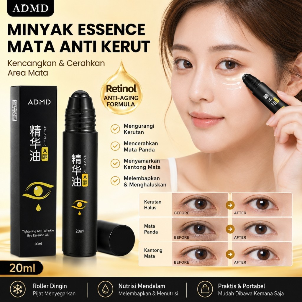 ADMD Serum Mata Roll On 20ml Retinol  Anti Aging Hilangkan Mata Panda Kantung Mata Melembapkan Kulit