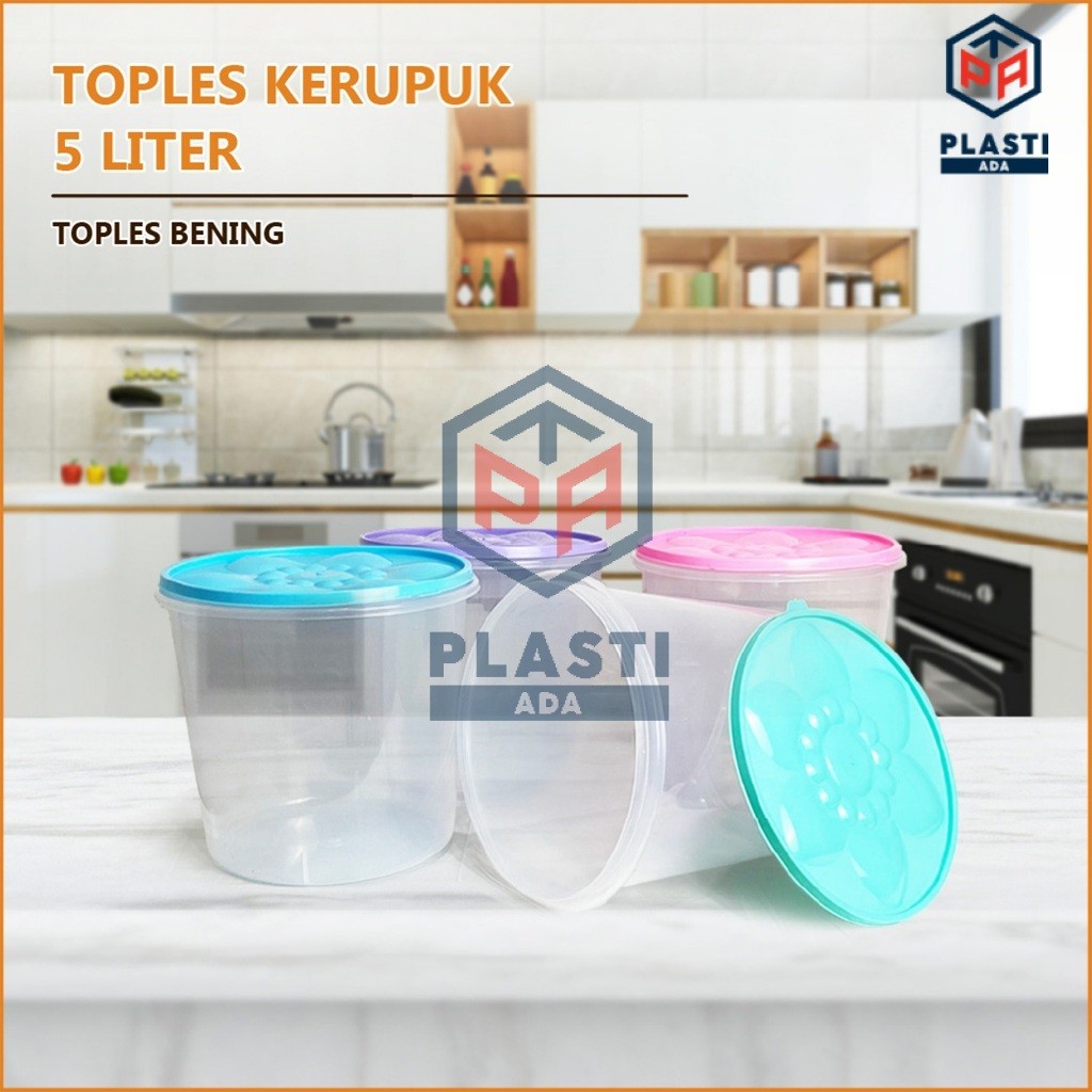 TOPLES MELODI 5 LITER - Tempat Makanan Plastik 5000ml / Snack Kiloan Toples /Sealware/Toples Kerupuk