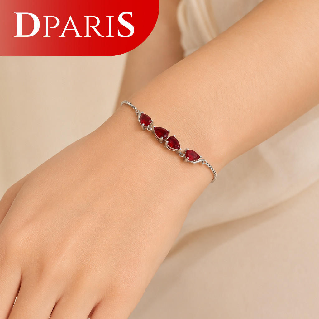 DPARIS Gelang Wanita Ruby Teardrop LMT218