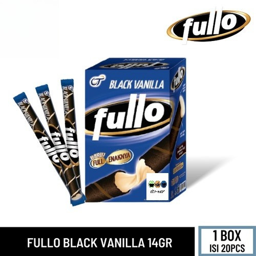 Fullo Black Vanilla Wafer Roll 1 Box Isi 20 Pcs - Wafer Stick Coklat Isi Vanila