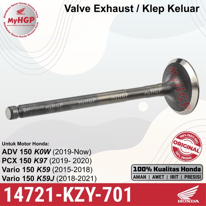 14721KZY701 Valve-Ex/Klep-Keluar (PCX/ADV/Vario) 150 CC ASLI ORI AHM 14721-KZY-701 14721 KZY 701