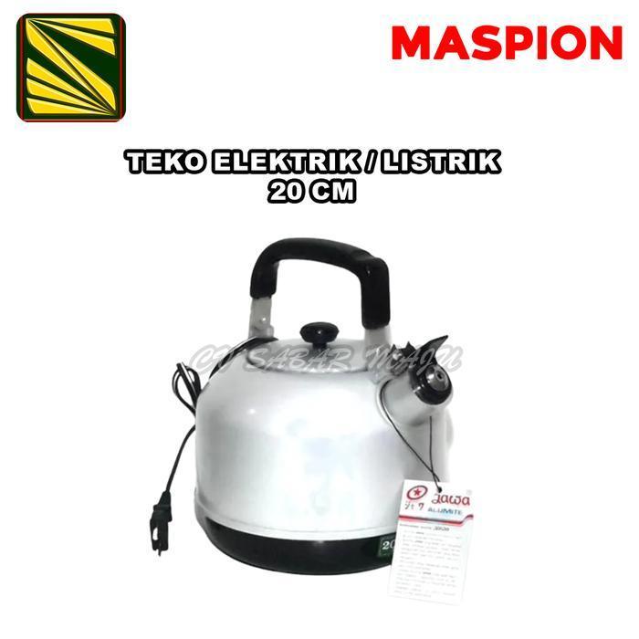 Maspion Electric Kettle 20 Cm, 22 Cm, dan 24 Cm Teko Bunyi Listrik / Teko Siul Listrik Air Besi - 20