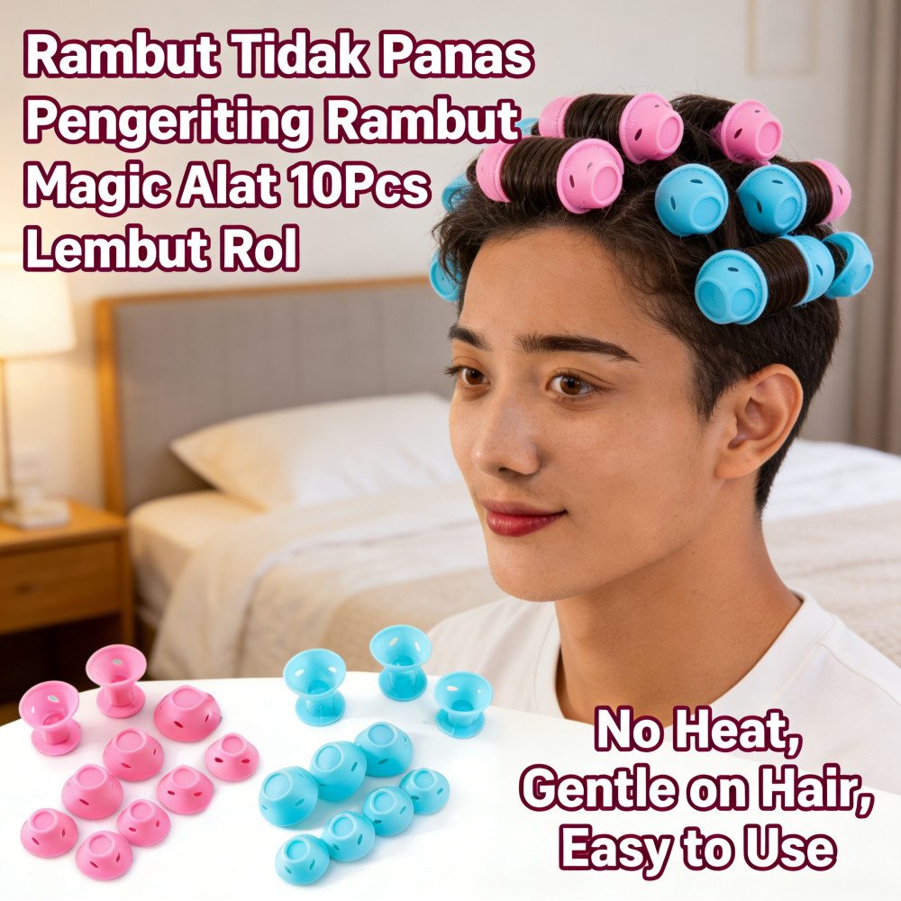 Rambut Pengeriting Magic 10Pcs Tidak Alat Panas Lembut Rambut Rambut Rol