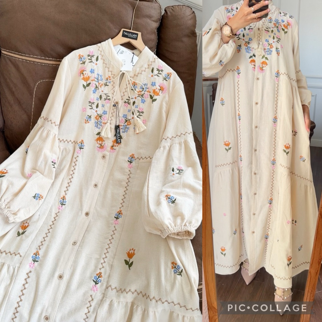 [ BISA COD ] dress katun linen RAYA bordir TALULLAH