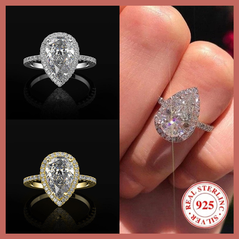 Ready Stock Perhiasan Zirkon Perak Murni 925 Cincin Wanita Grosir