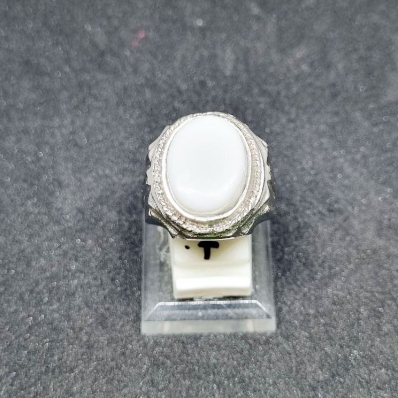 Cincin batu yaman putih asli original yahman / yahmani / habasy / ahmer / G7 permata akik 525