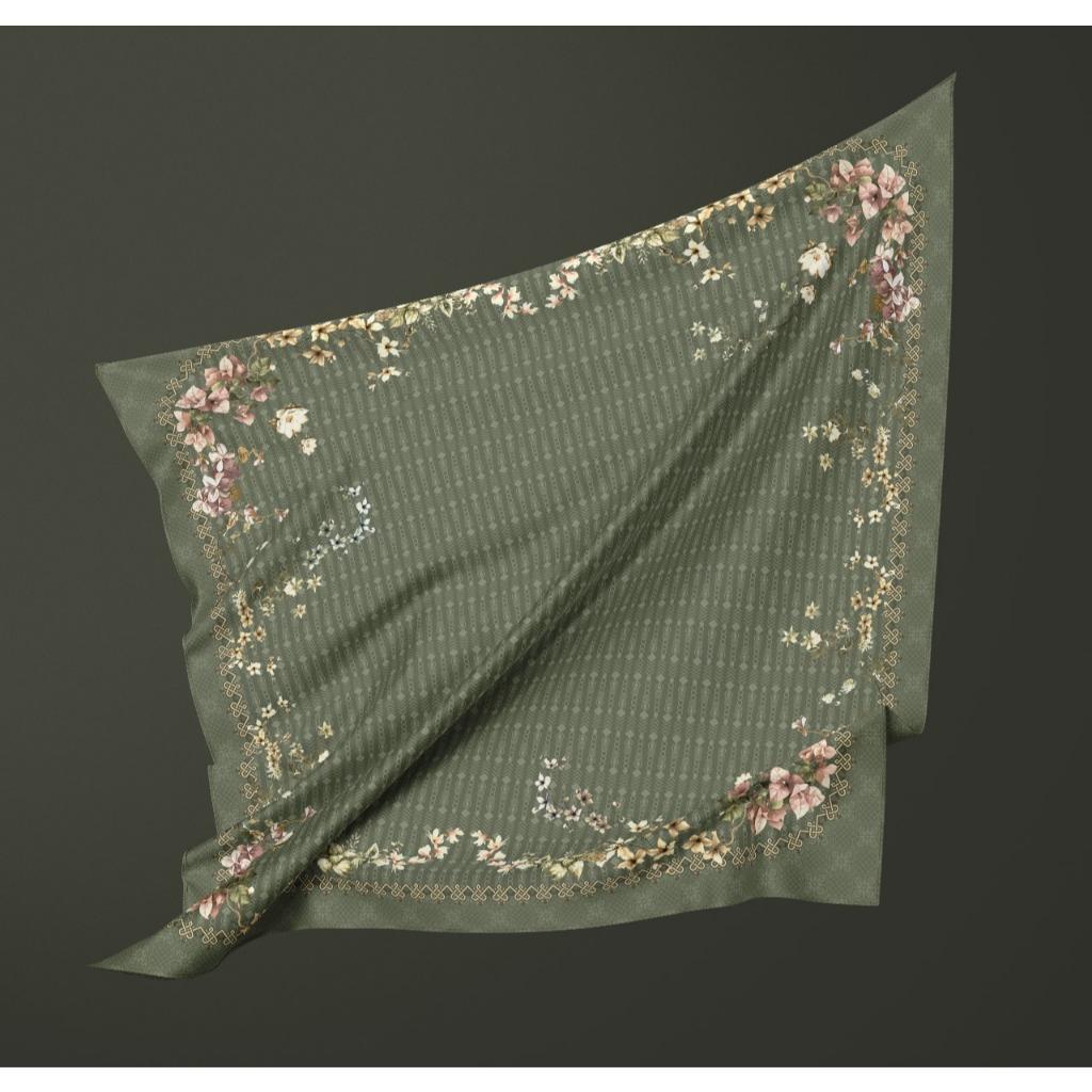 Kerudung Segi Empat Voal Motif Syar'i Jumbo