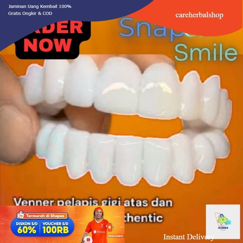 GELI GELI DISKON SUPER MURAH  TERLARIS SNAP ON SMILE GIGI PALSU ATAS BAWAH VENNER GIGI GIGI PALSU LE