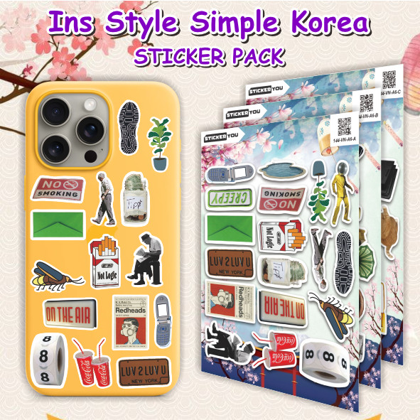 Sticker 15pcs INS Style Style Korea Sticker Pack | Vinyl Laminasi Waterproof