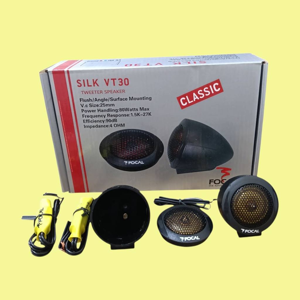 Komponen Tweeter Mobil merek Focal Silk VT30 80watt 4 ohm ukuran 1.5 inch