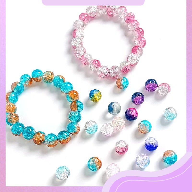 Grosir (20-30PCS)Manik kaca|Manik Retak|manik manik kaca| Manik Mote Es Retak| Manik Mote Batu Kaca 