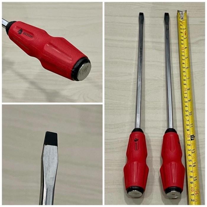 MASSAKI 12” inci (-) Obeng ketok tokok gedor tembus panjang 40cm stel rem 12 (-) RATA PLAT asli orig