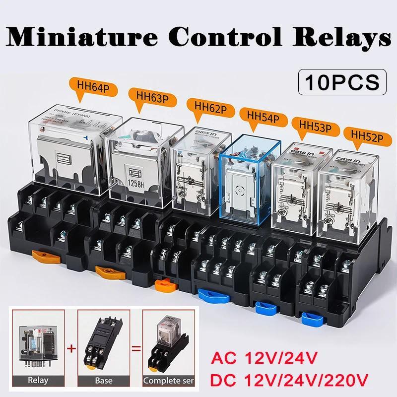10PCS Relay  HH52P HH53P HH54P HH62P HH63P HH64P AC 110V DC 12V Coil General DPDT Intermeate Swit Mi