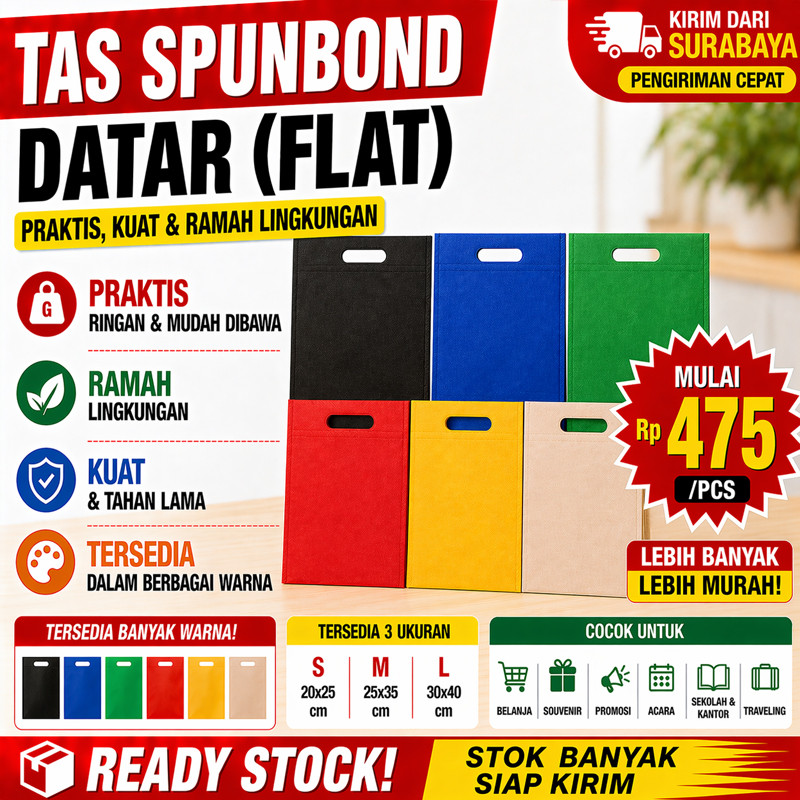 Tas Spunbond Goodie Bag Oval isi 20Pcs Tebal /Goodie Bag PLONG /Tas Kain /Tas Hajatan