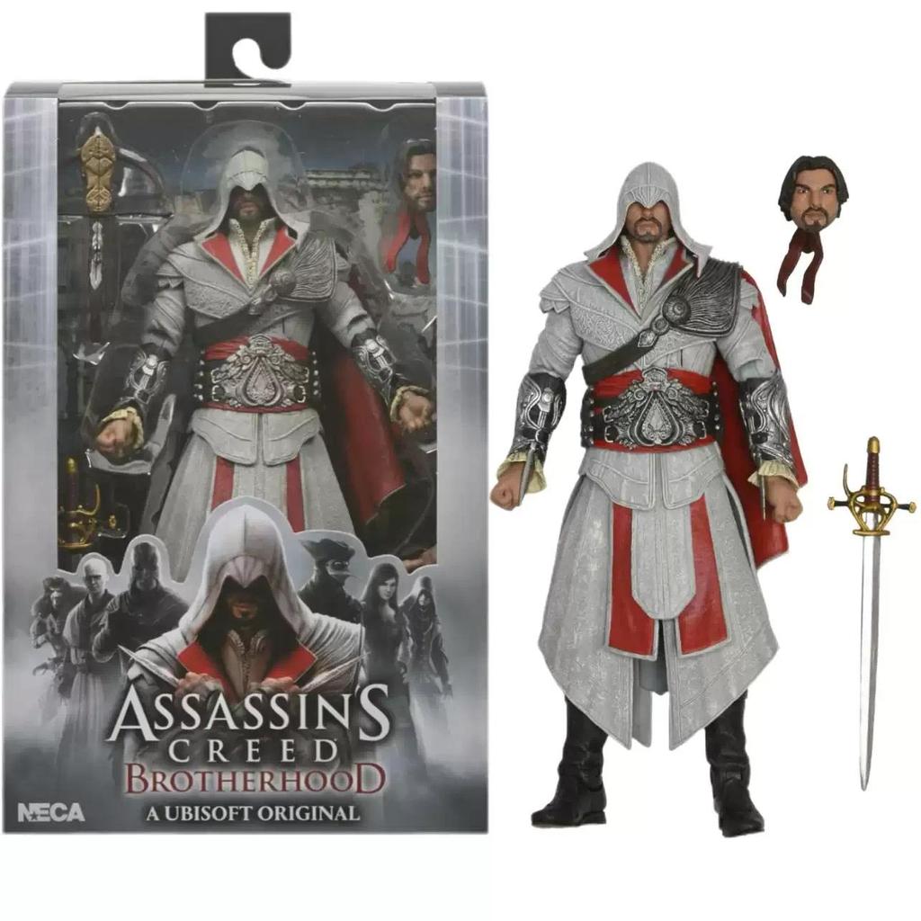 In Stock NECA Assassin's Creed II-Master Assassin Ezio Autore Black(KO)&White(Official)Outfit 7in Ar