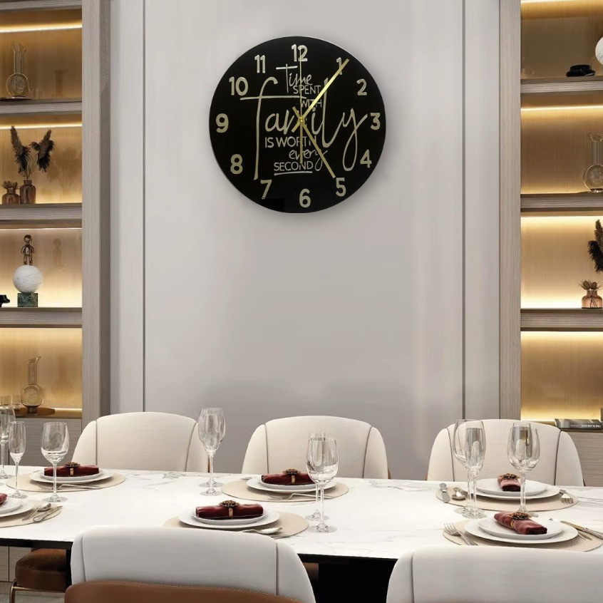 JAM DINDING FAMILY QUOTES ACRYLIC / JAM HIAS DINDING MODERN MINIMALIS