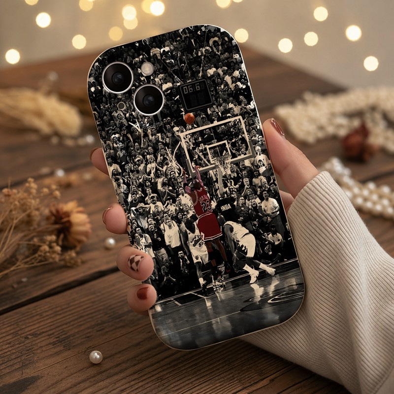 Casing iPhone Redmi Tendangan Basket Michael Jordan Untuk iPhone 16 15 14 13 12 11 Mini Pro E MAX Un