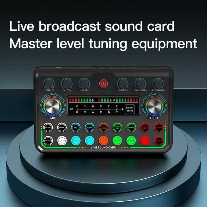 Magic Star Mixer Podcast Audio External Sound Card Live Bluetooth P99 dengan Port I/O dan Noise Redu