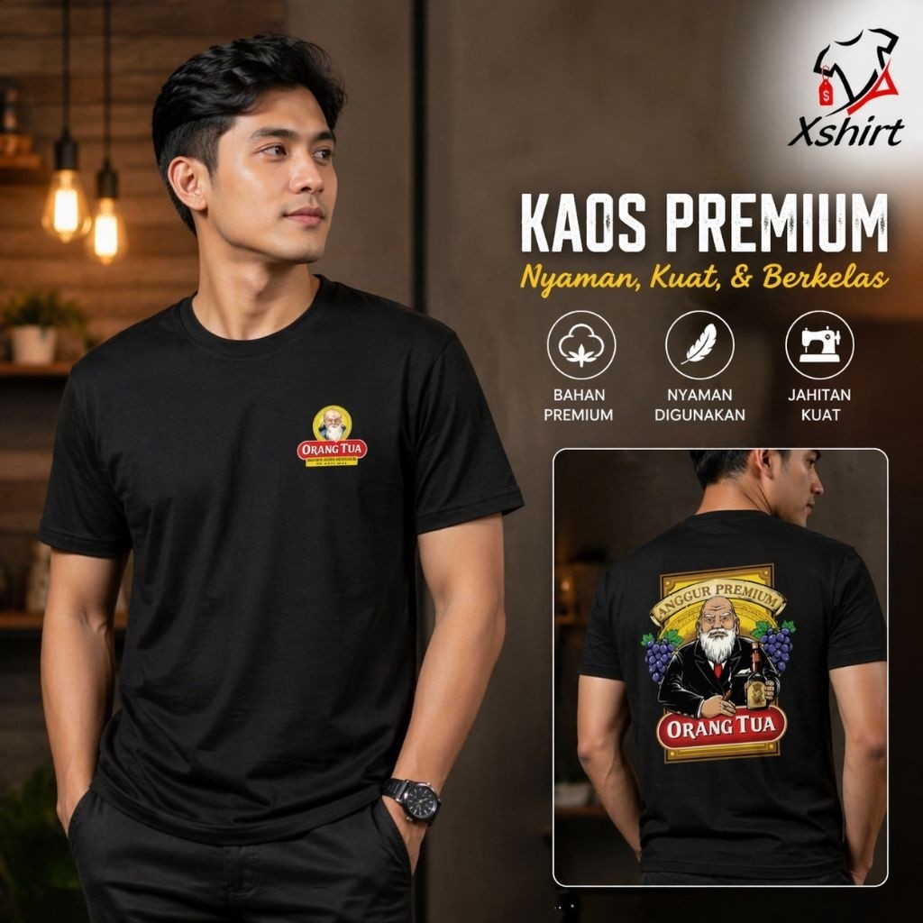 Baju Kaos kawa kawa Cap Orang Tua | Tshirt Anggur Berkualitas Warisan Turun Temurun Sejak 1948
