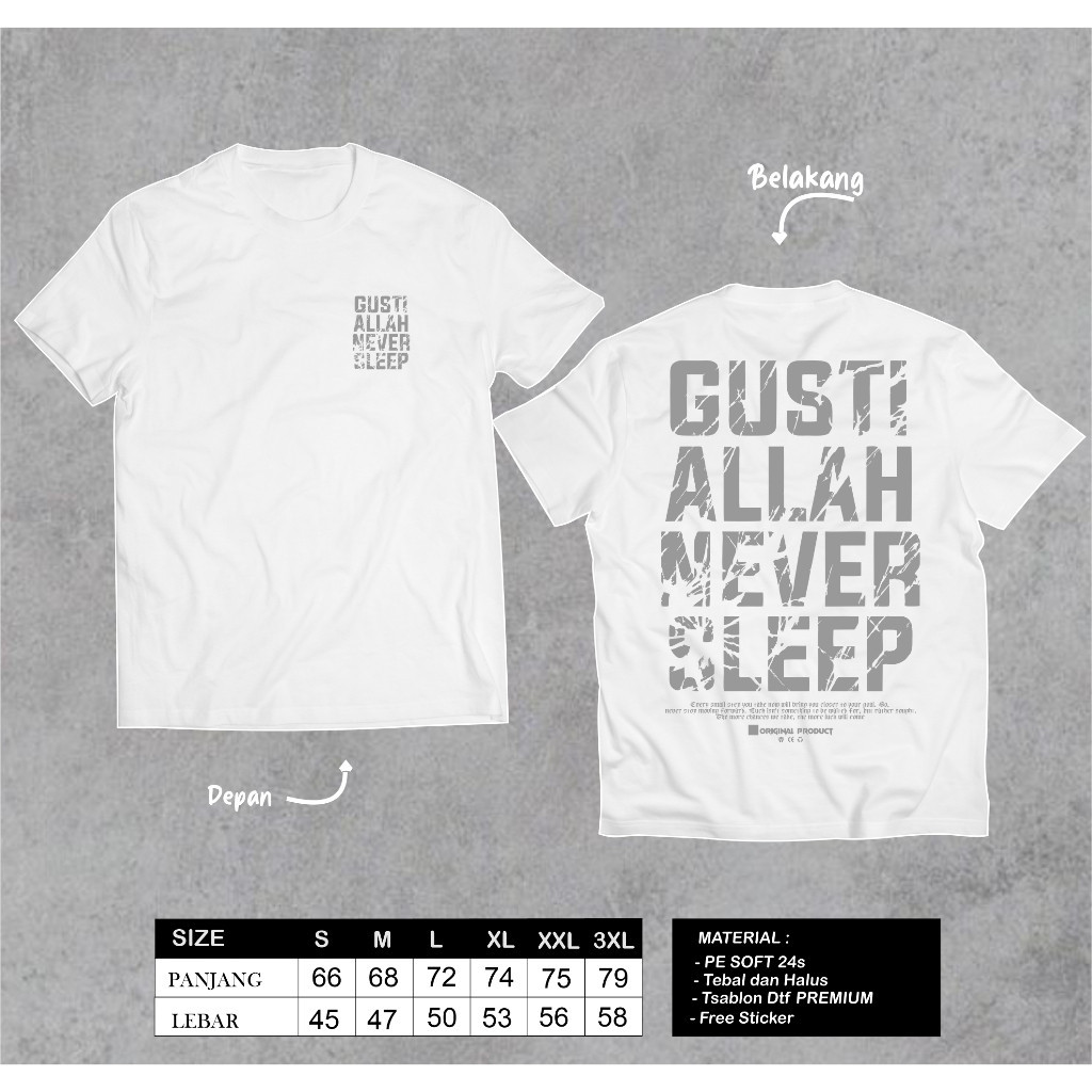 Kaos Gusti Allah Never Sleep Viral Free Sticker